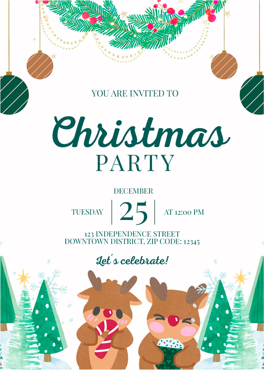 Pair of Reindeer Invitation - GrafiKori